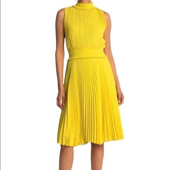 NANETTE LEPORE NWT Solid Pleated Smocked Sleeveless Midi Dress Size 2 - Picture 16 of 16